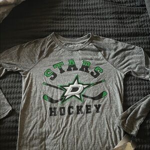Dallas stars! NHL Gray Logo HOCKEY Shirt